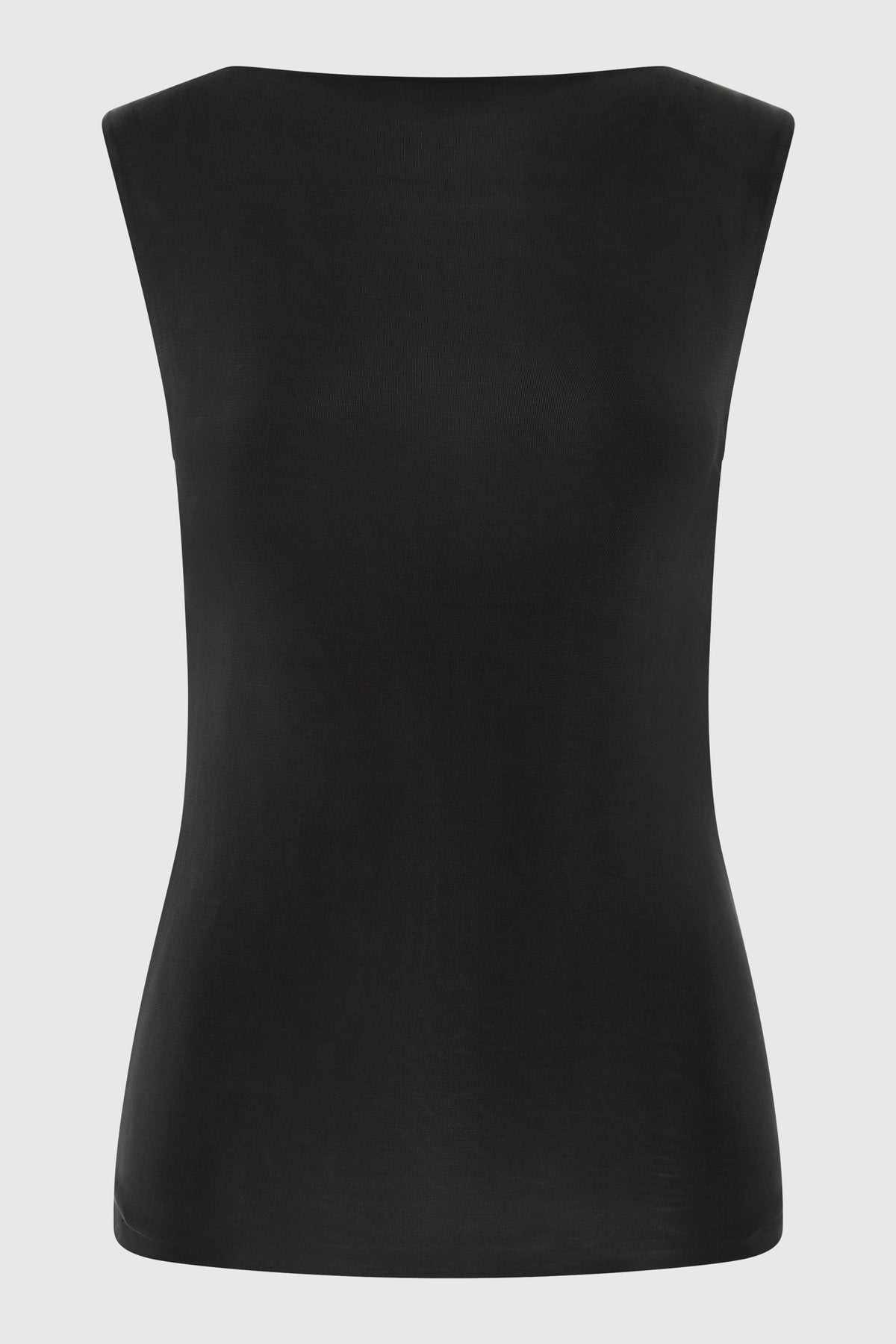 Cupro Jersey Top - Black