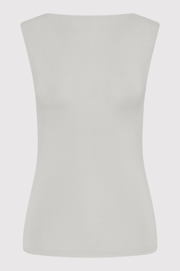 Cupro Jersey Top - Silver