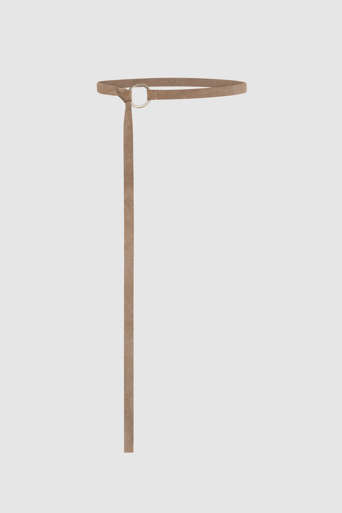 Suede Tie Belt - Almond