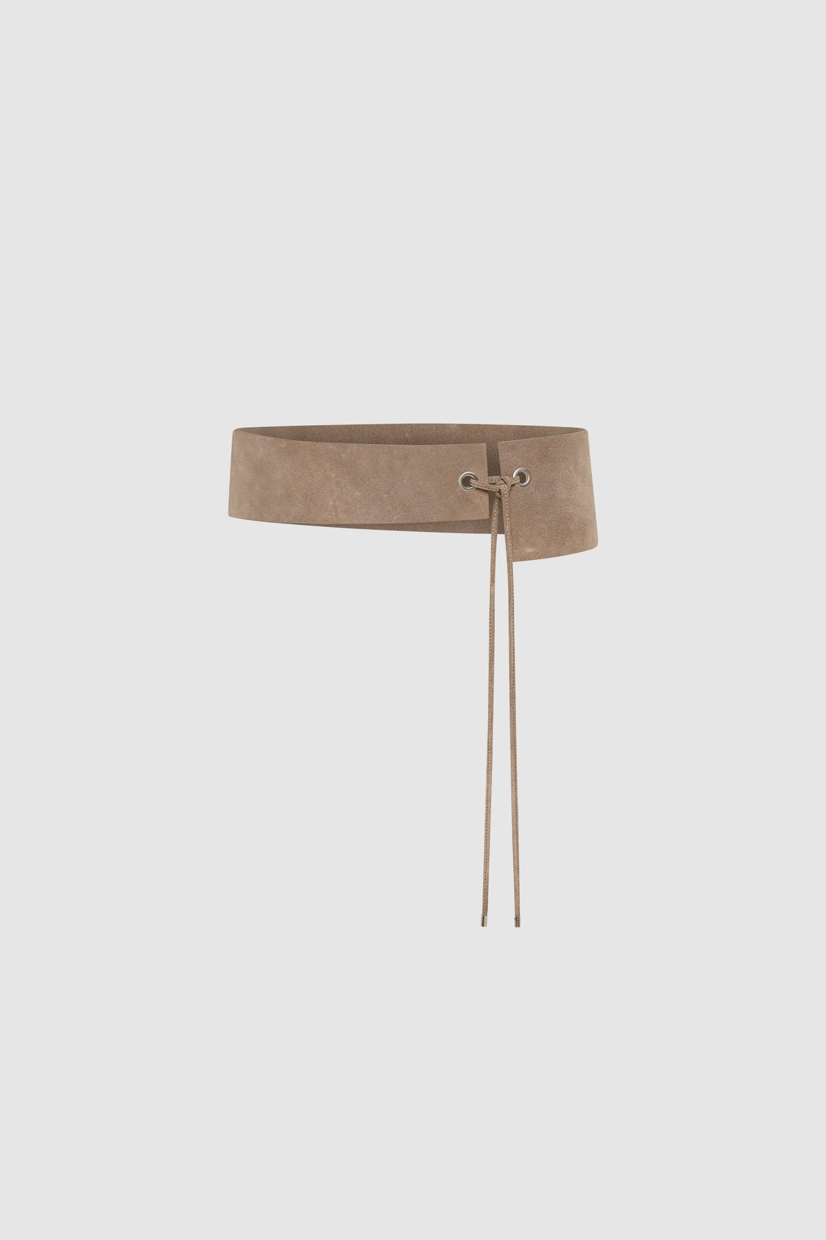 Suede Asymmetric Belt - Almond