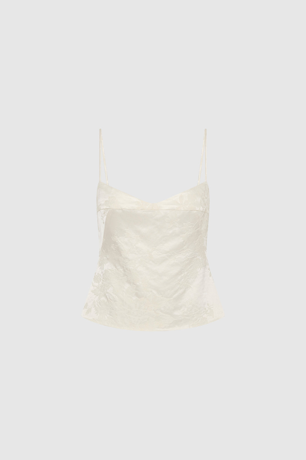 Silk Wool Jacquard Cami - Talco - Ghost