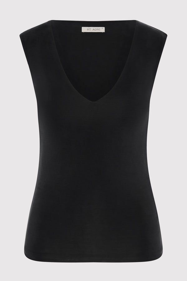 90s Cupro Top - Black