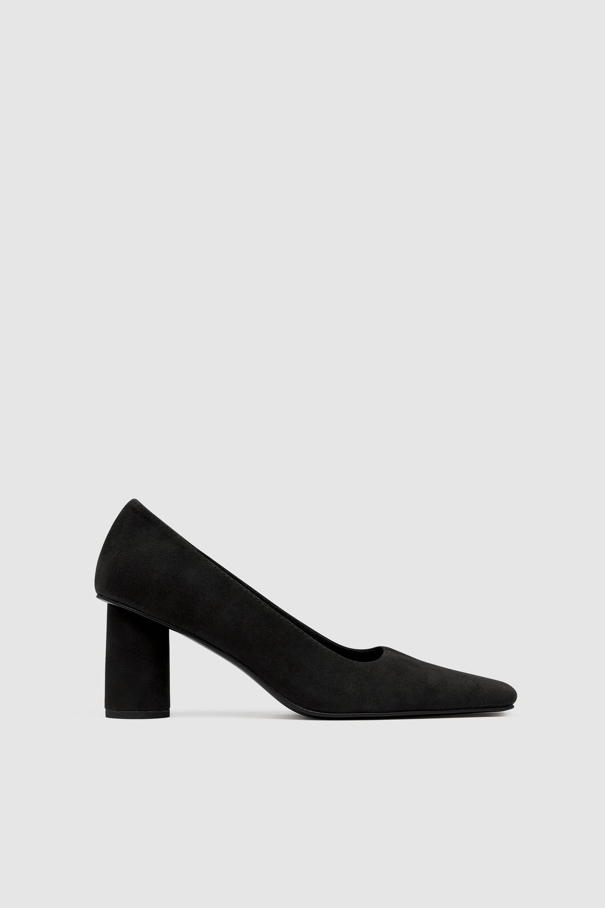 Suede Cylinder Pump - Black