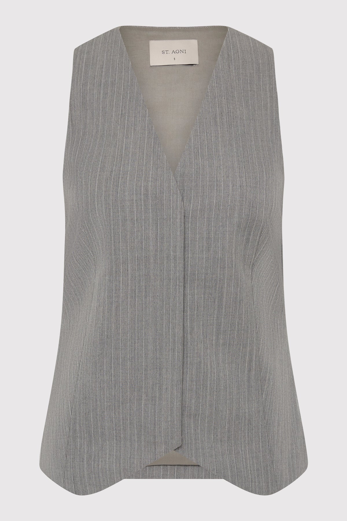 Pinstripe Wool Vest - Grey Pinstripe