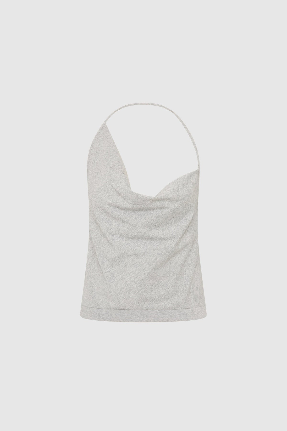 Cotton Jersey Halter Top - Light Grey Marle