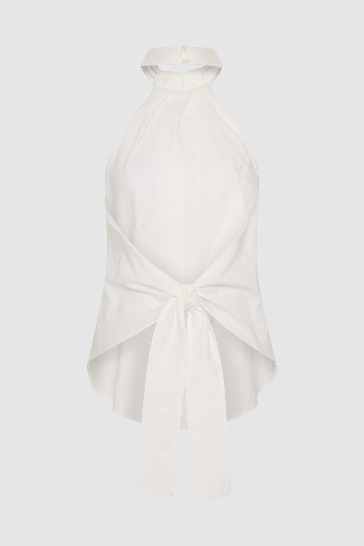 Oxford Halter Tie Back Top - White