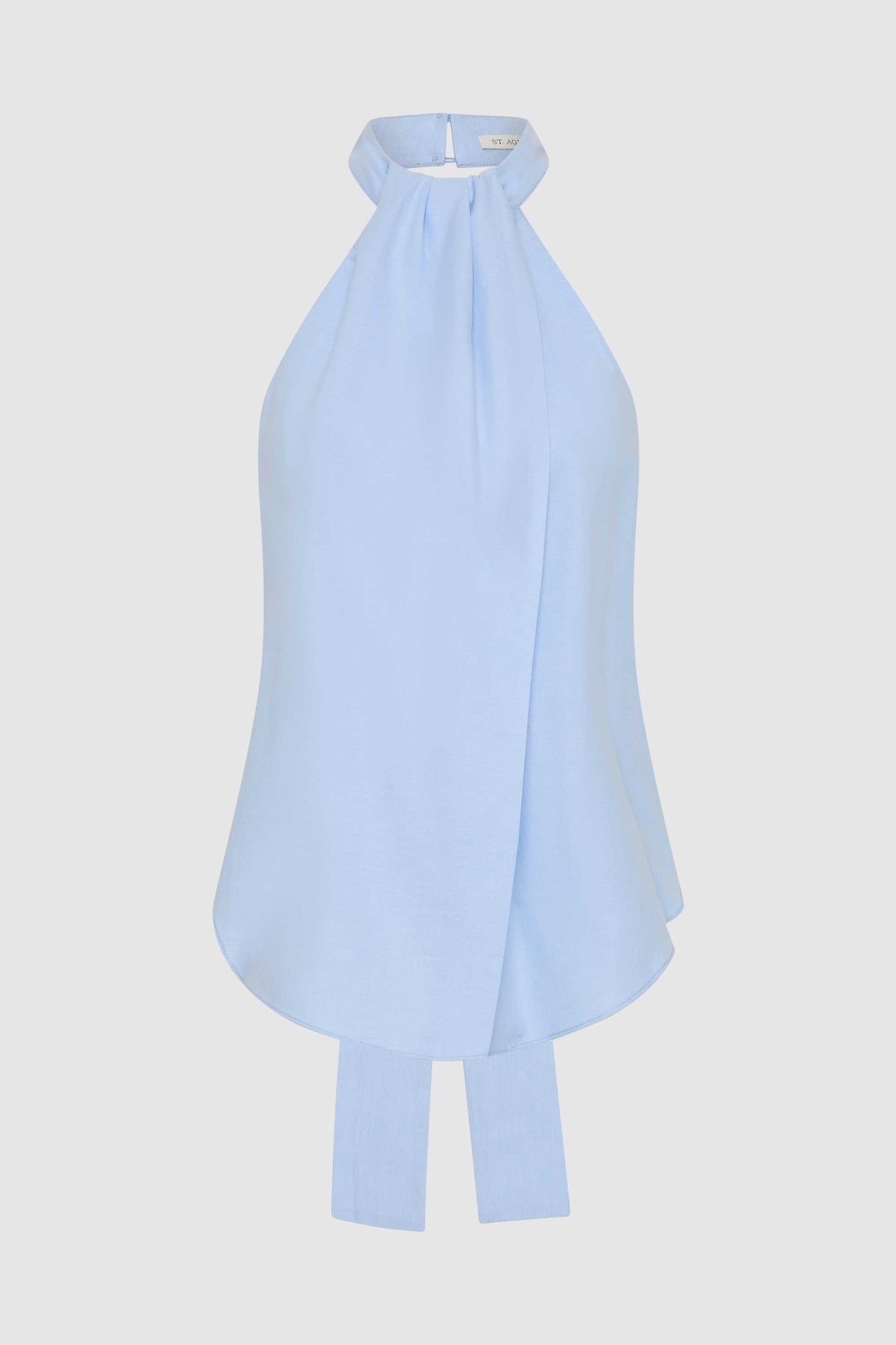 Oxford Halter Tie Back Top - Ciel Blue