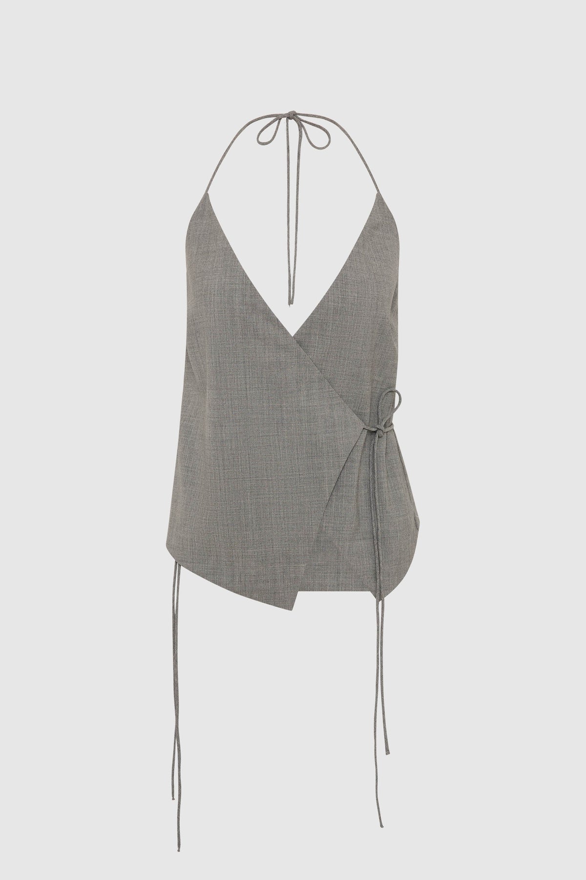 Wool Rouleau Halter Top - Pumice