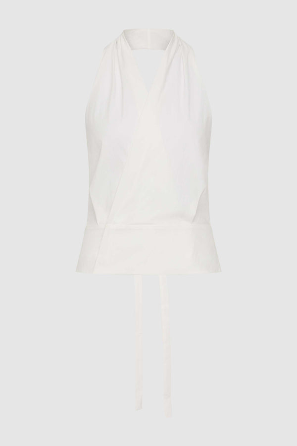 Halter Wrap Top - White