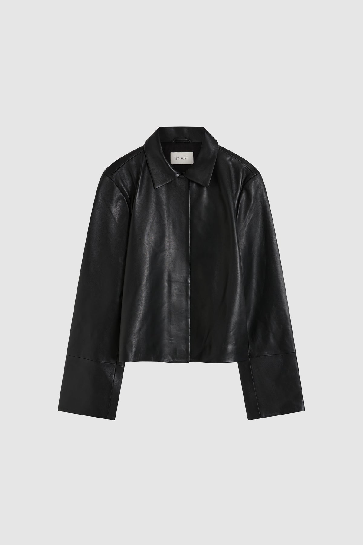 Leather Minimal Jacket - Black