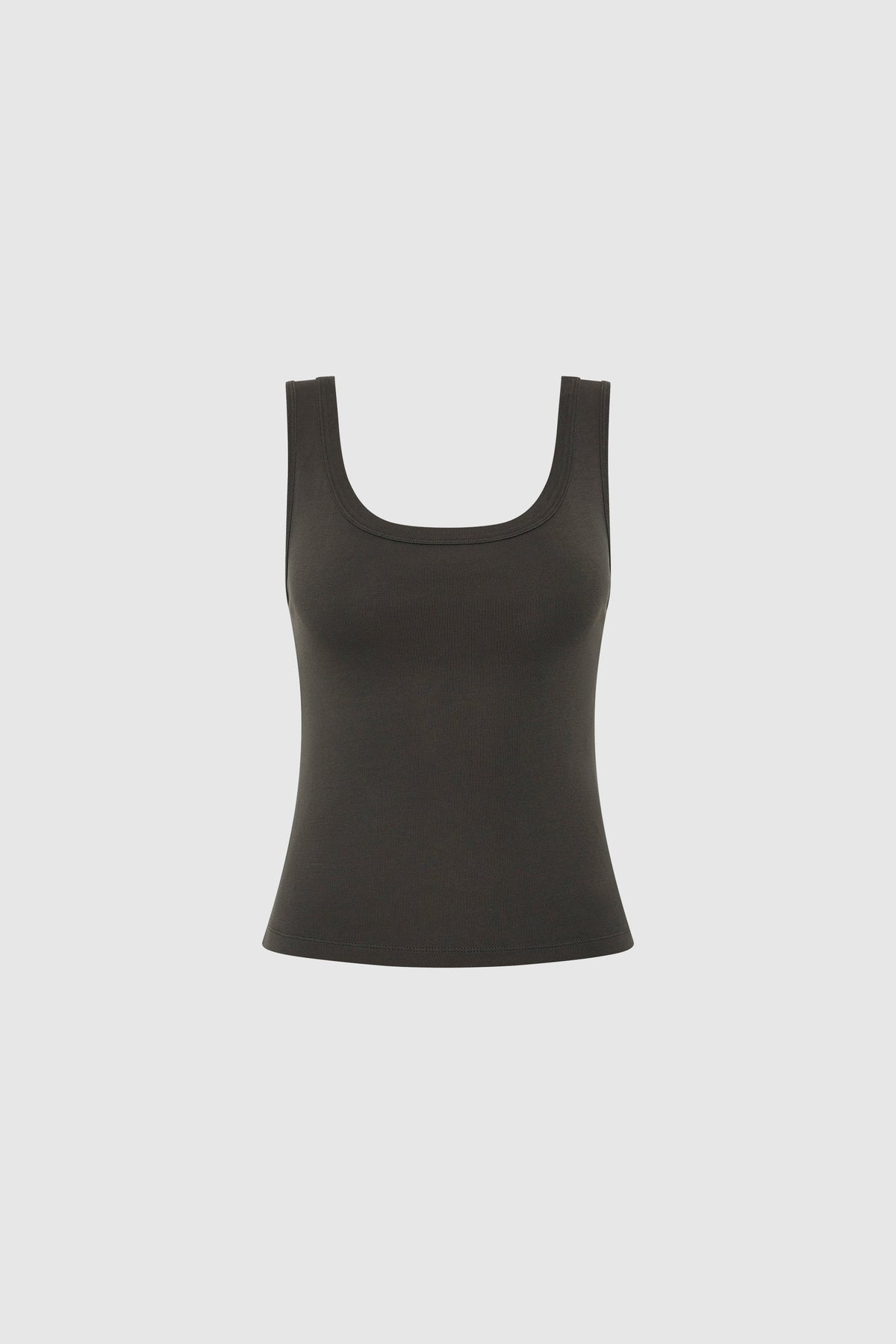 Organic Cotton Scooped Ballerina Top - Dark Moss - Ghost