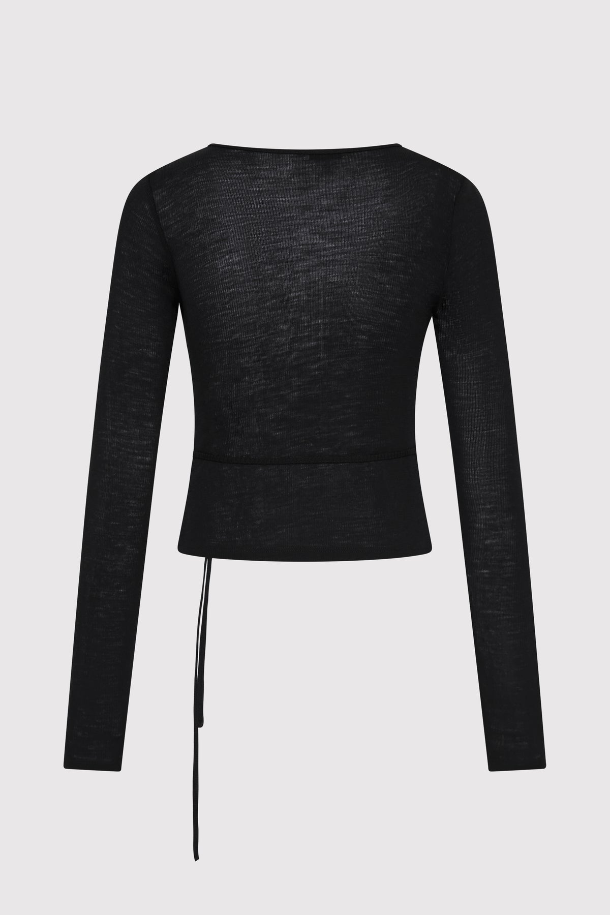 Baby Wool Wrap Top - Black