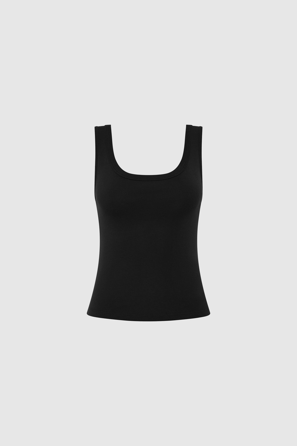 Organic Cotton Scooped Ballerina Top - Jet Black - Ghost