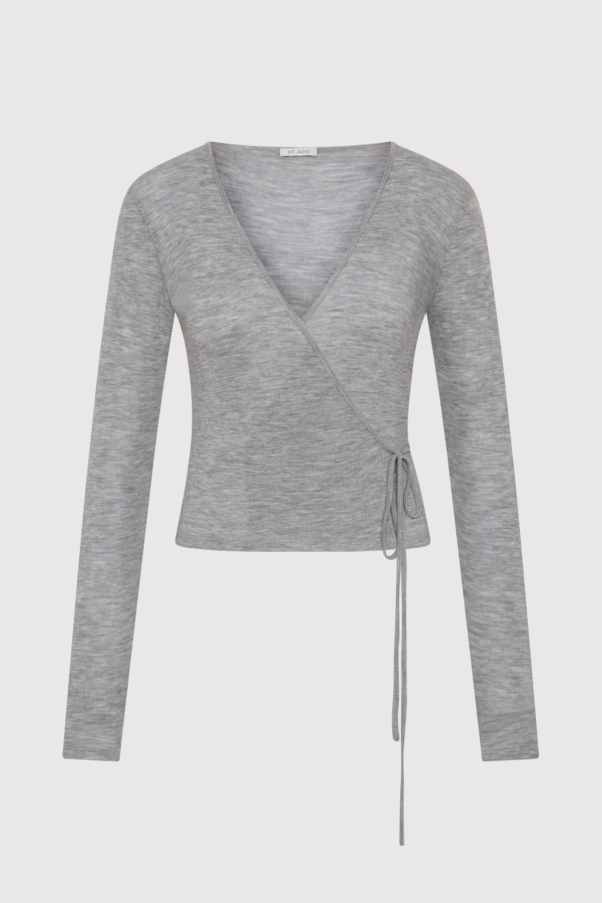 Baby Wool Wrap Top - Grey Marle