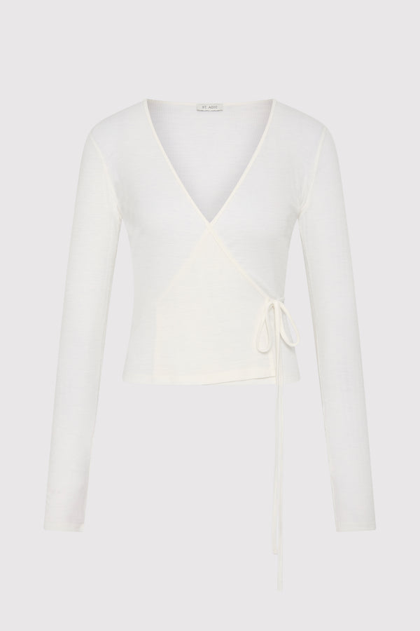 Baby Wool Wrap Top - Off White