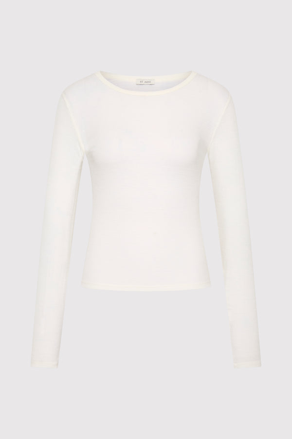 Baby Wool Long Sleeve Top - Off White