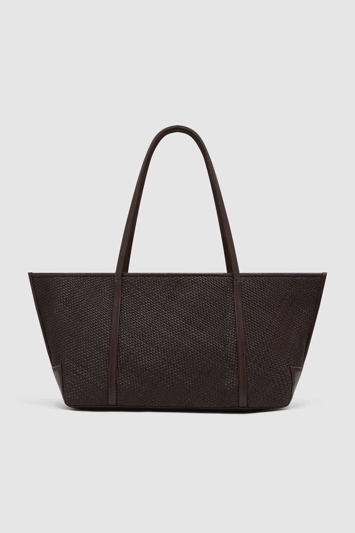 Woven Bateau Tote - Coffee