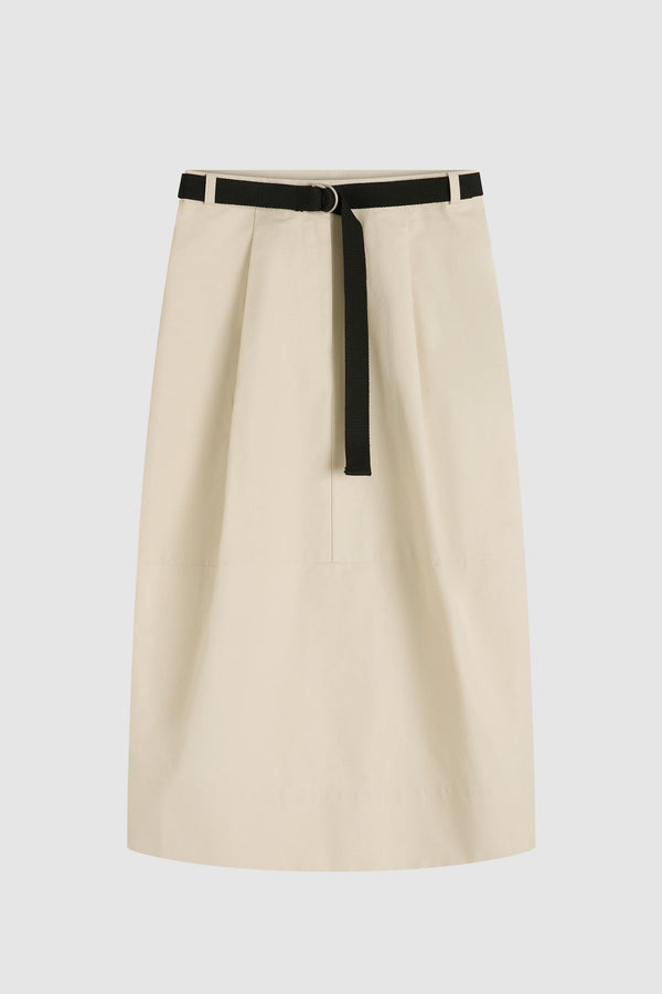 Canvas Pleat Cocoon Skirt - Shell