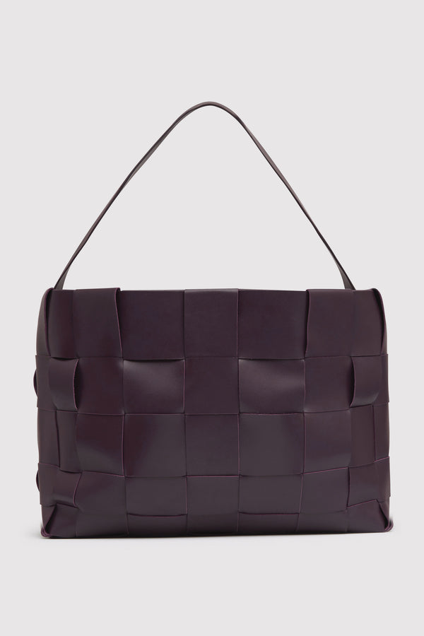PRE-ORDER: Woven Large Tote - Plum