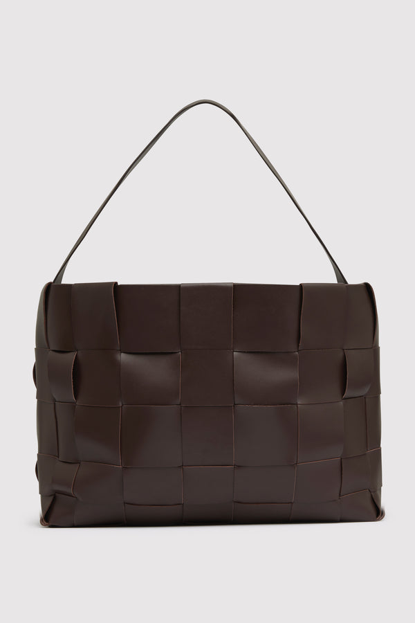 Woven Large Tote - Chocolate