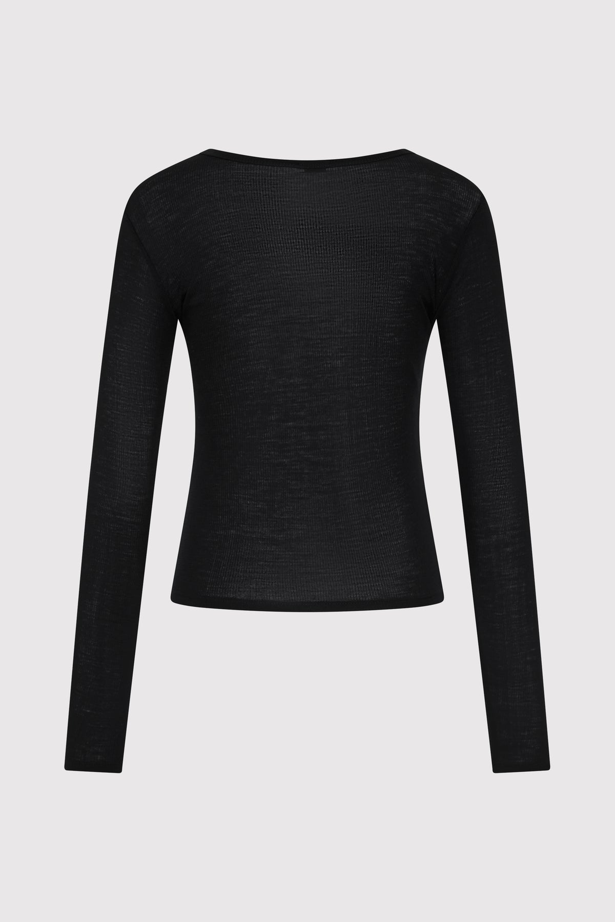 Baby Wool Long Sleeve Top - Black