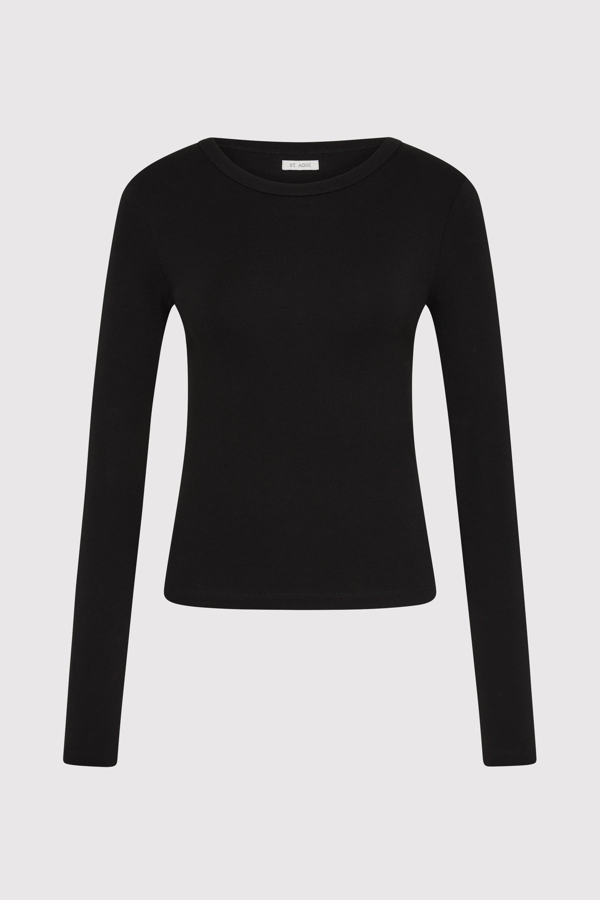 Organic Cotton Long Sleeve Top - Jet Black