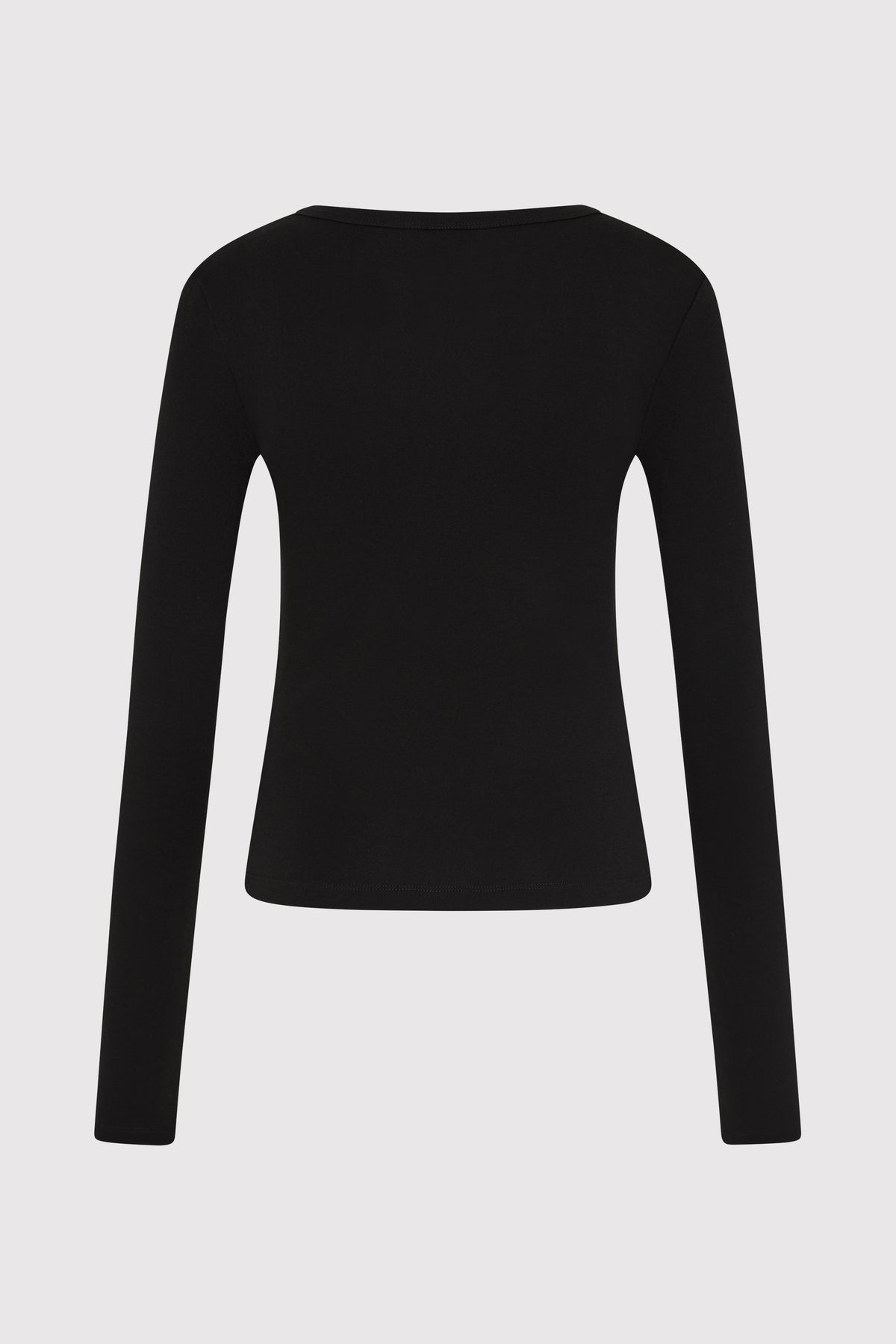 Organic Cotton Long Sleeve Top - Jet Black