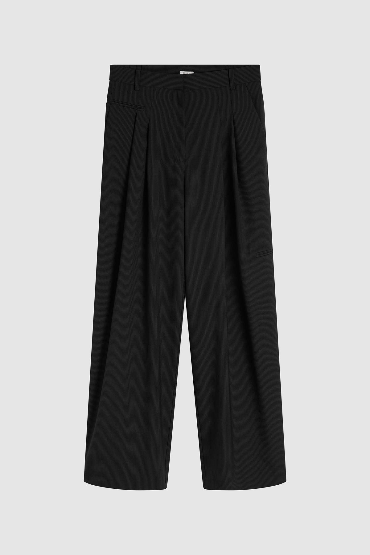 Wool Pinstripe Pocket Pants - Fine Pinstripe