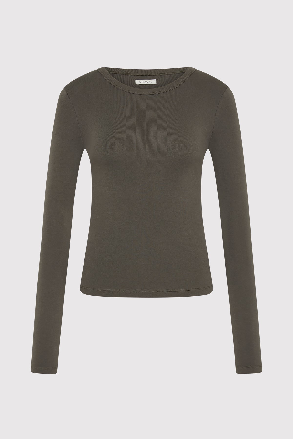 Organic Cotton Long Sleeve Top - Khaki