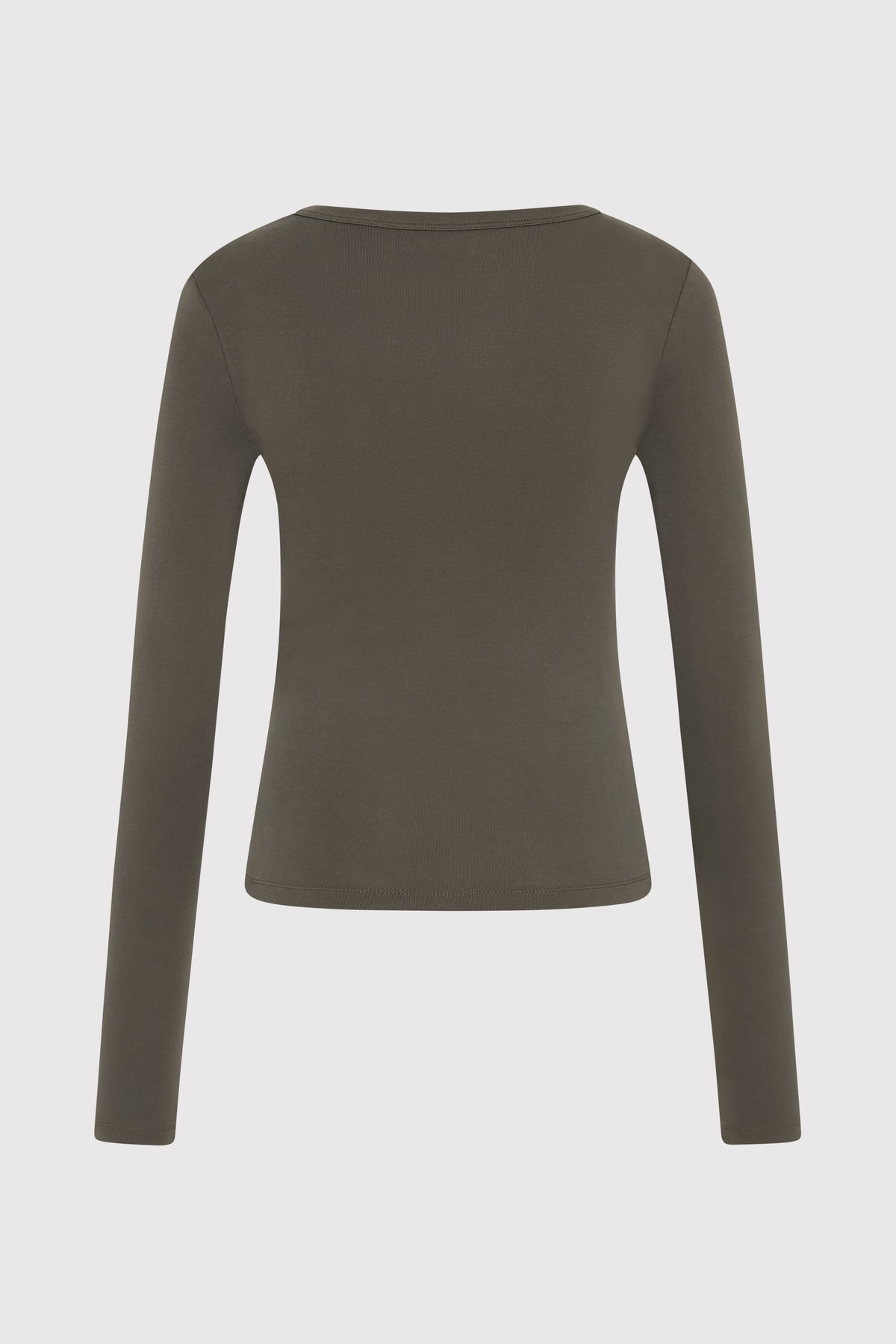 Organic Cotton Long Sleeve Top - Khaki