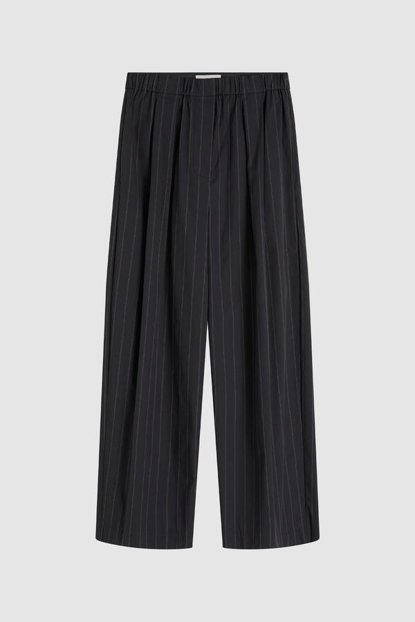 Stripe Relaxed Pleat Pants - Ink Stripe