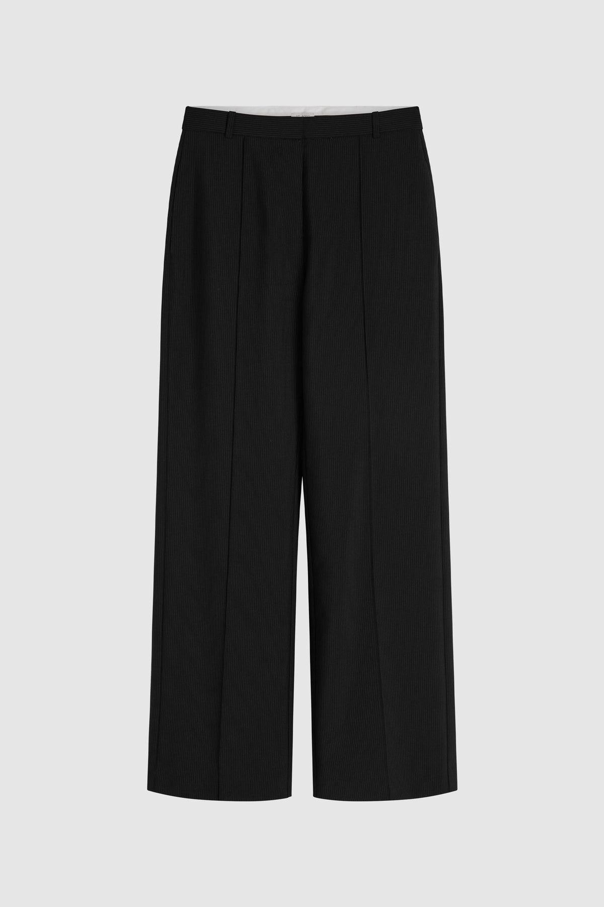 Wool Pinstripe Pintuck Pants - Fine Pinstripe