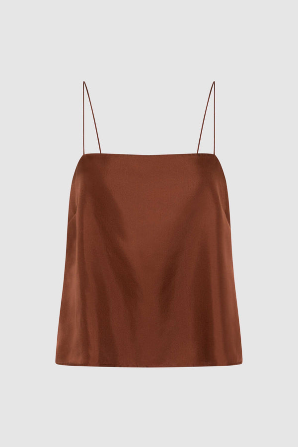 90s Silk Twill Cami - Brick
