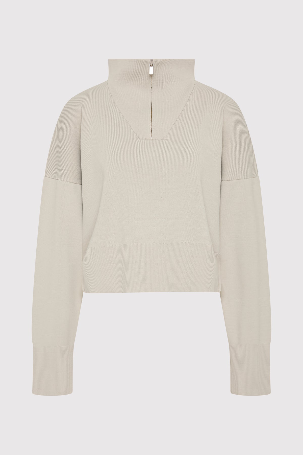 Milano Knit Zip Jumper - Silver