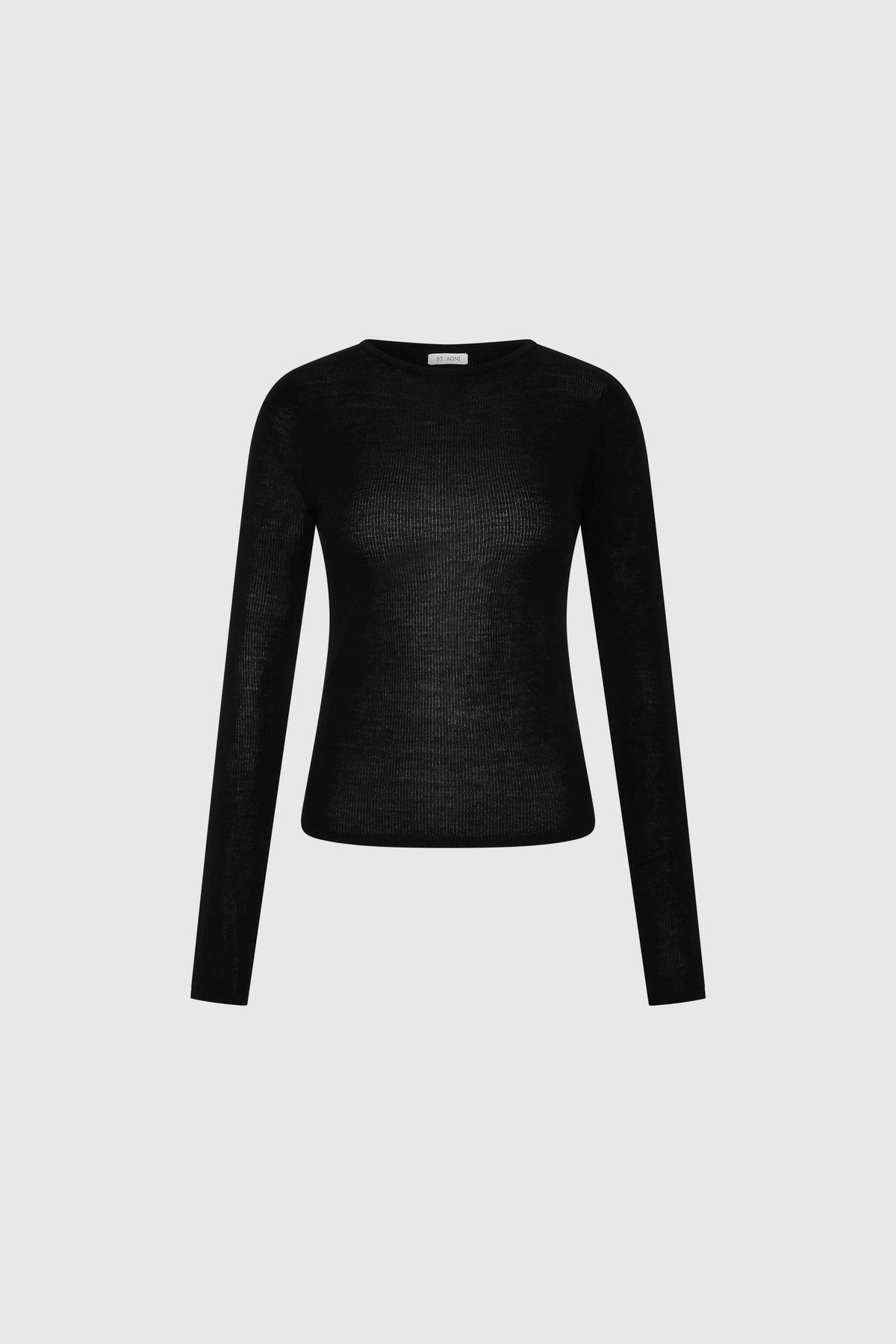 Superfine Merino Wool Long Sleeve Top - Black - Ghost