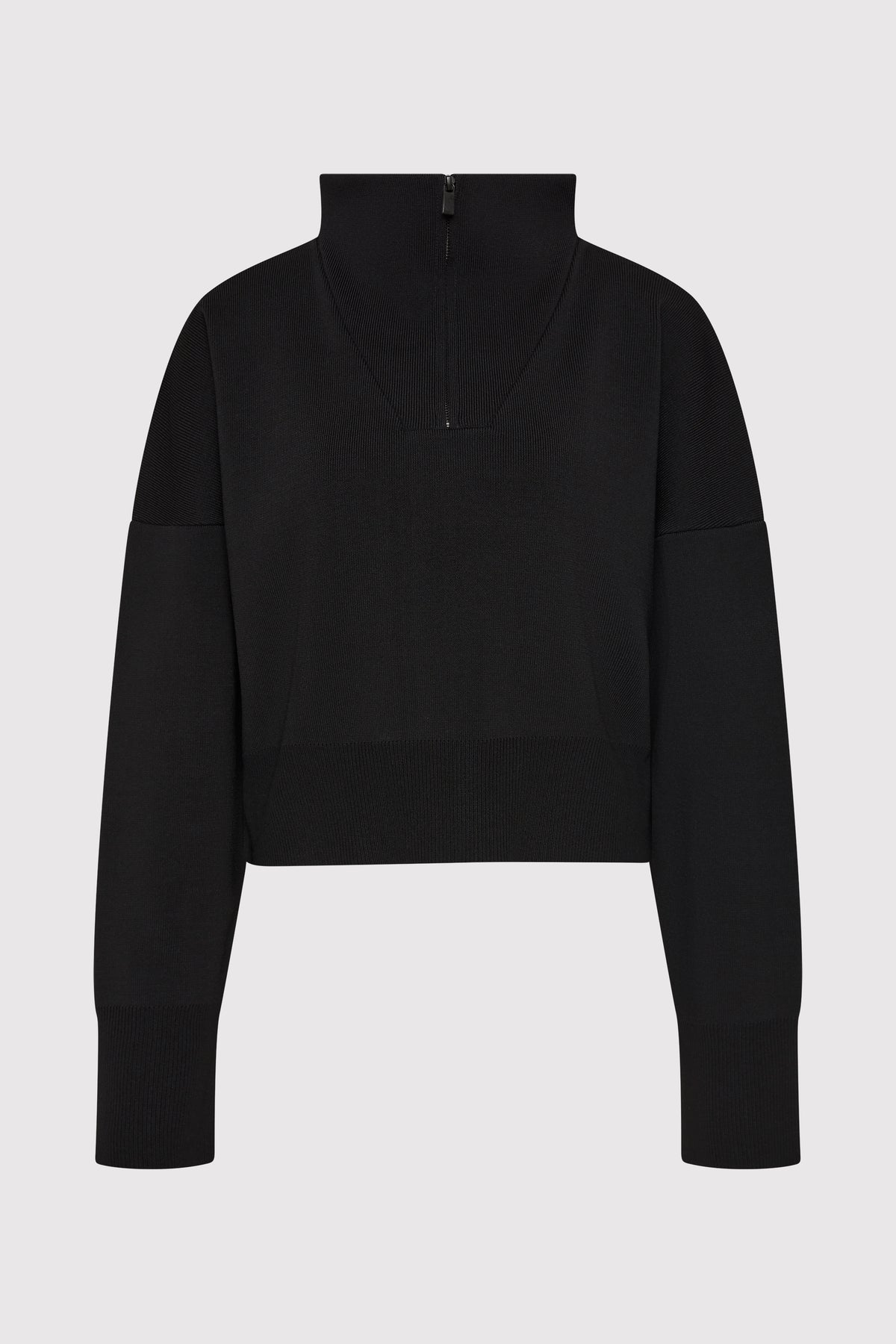 Milano Knit Zip Jumper - Black