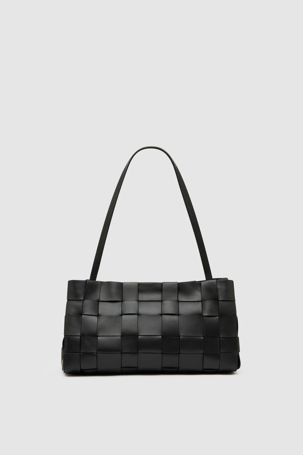 Slim Woven Tote - Black
