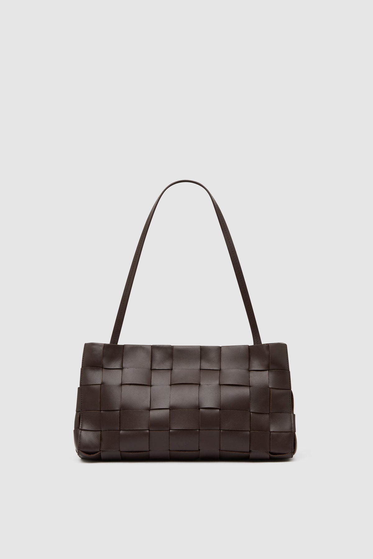 Slim Woven Tote - Chocolate