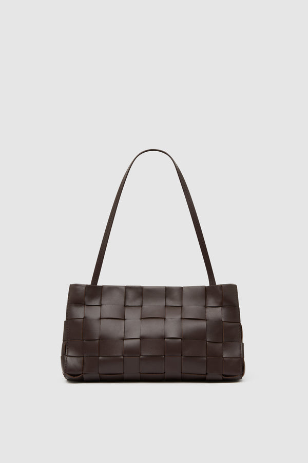 Slim Woven Tote - Chocolate