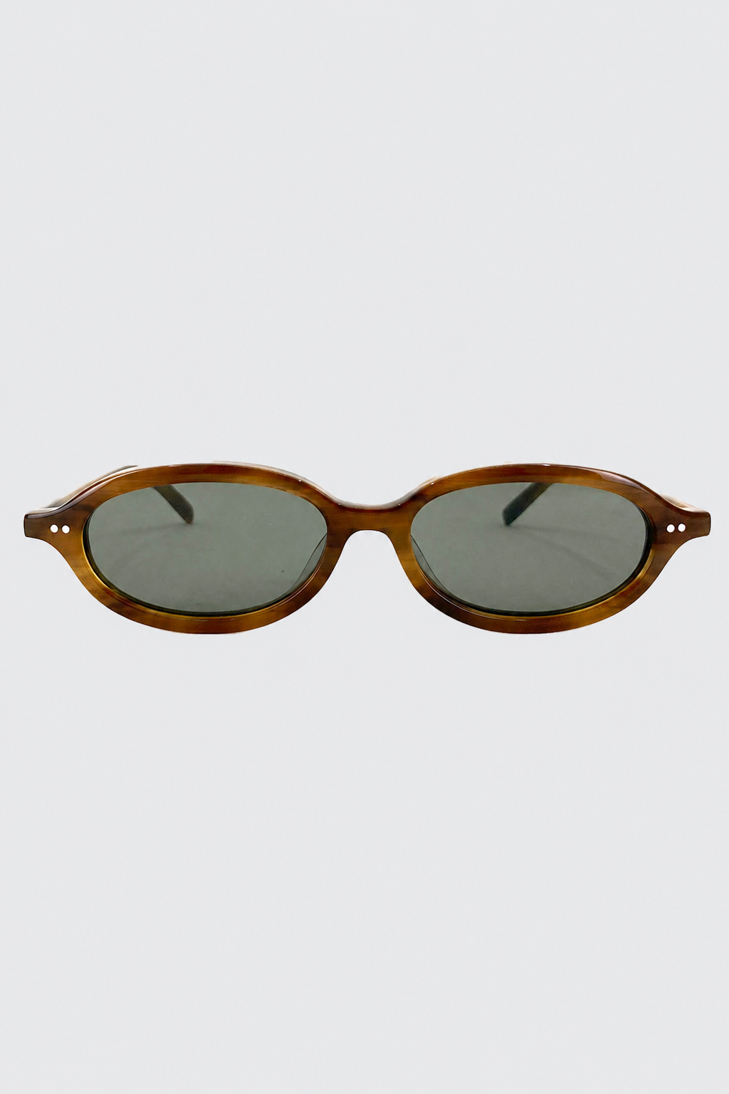 90s Slim Oval Sunglasses - Tortoiseshell