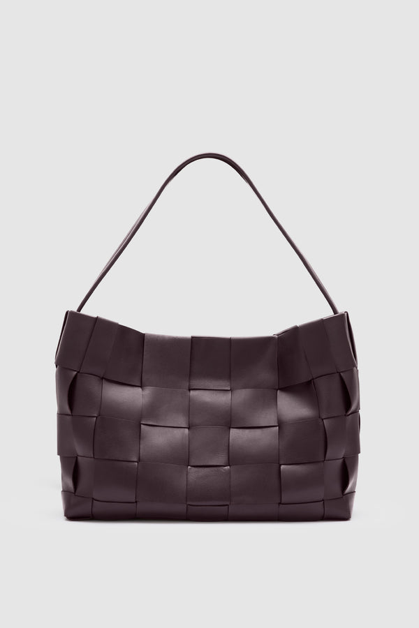 PRE-ORDER: Woven Large Tote - Plum