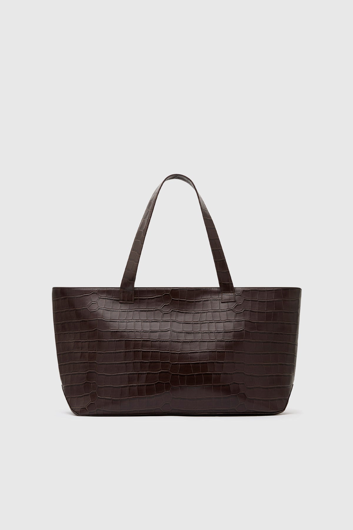 Carryall Tote - Croc Embossed Coffee - Ghost