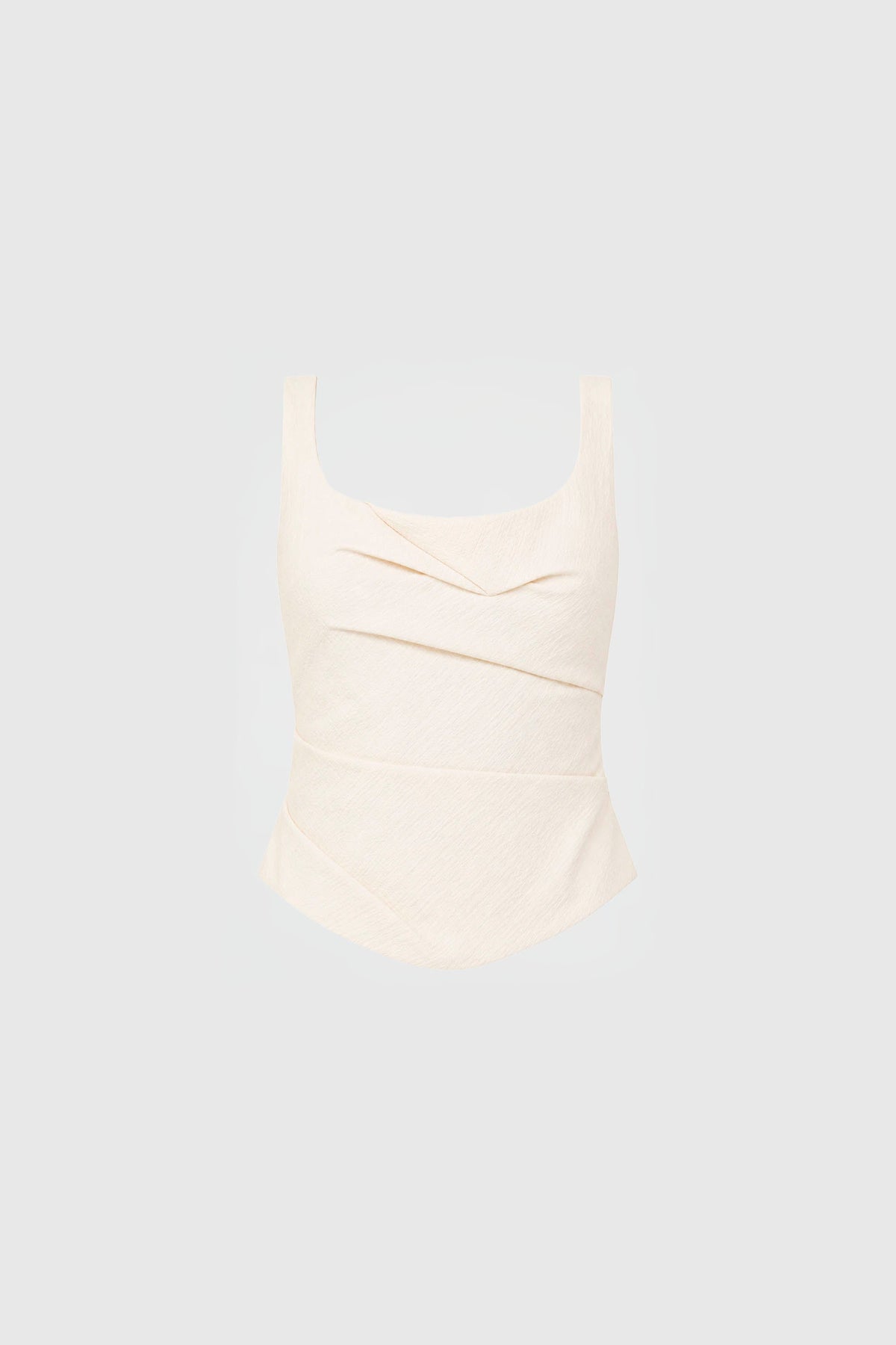 Raw Silk Draped Bodice - Cloud Cream - Ghost