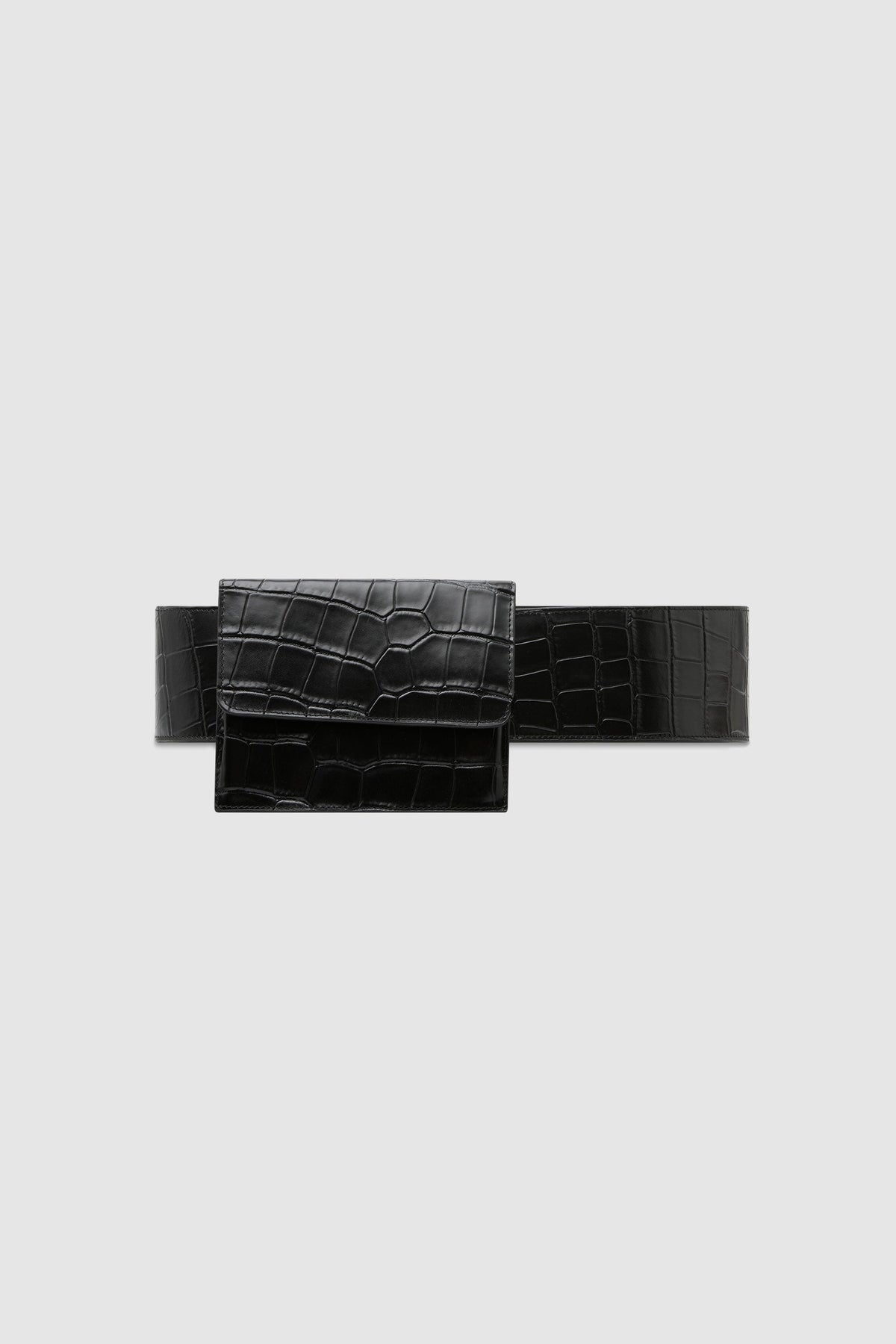 Croc Pocket Belt - Croc Embossed Black - Ghost