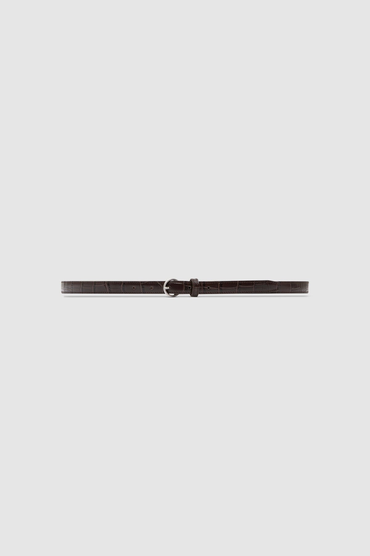 Minimal Slim Belt - Croc Embossed Black - Ghost