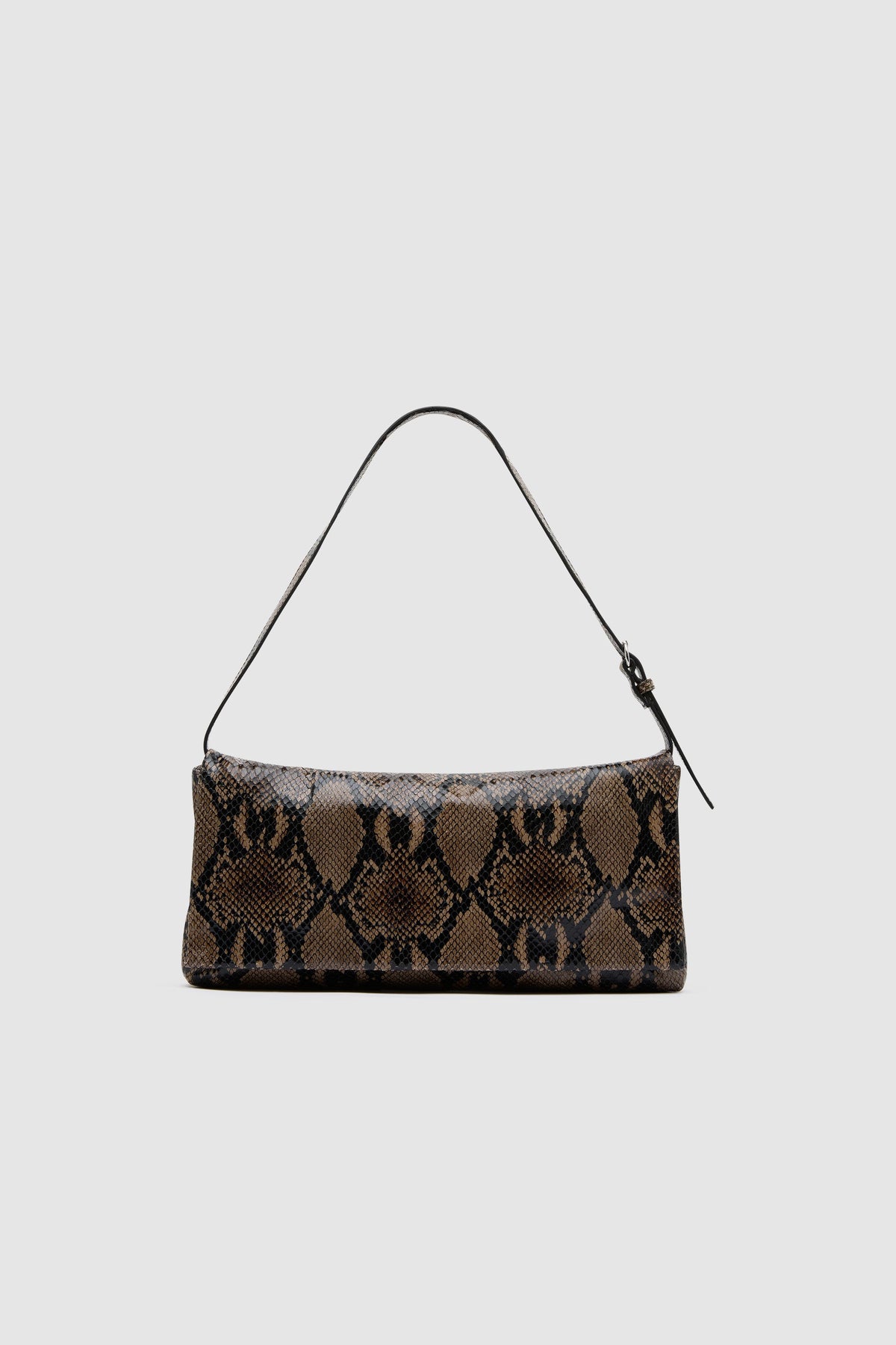 Soft Detachable Belt Bag - Python Embossed - Ghost