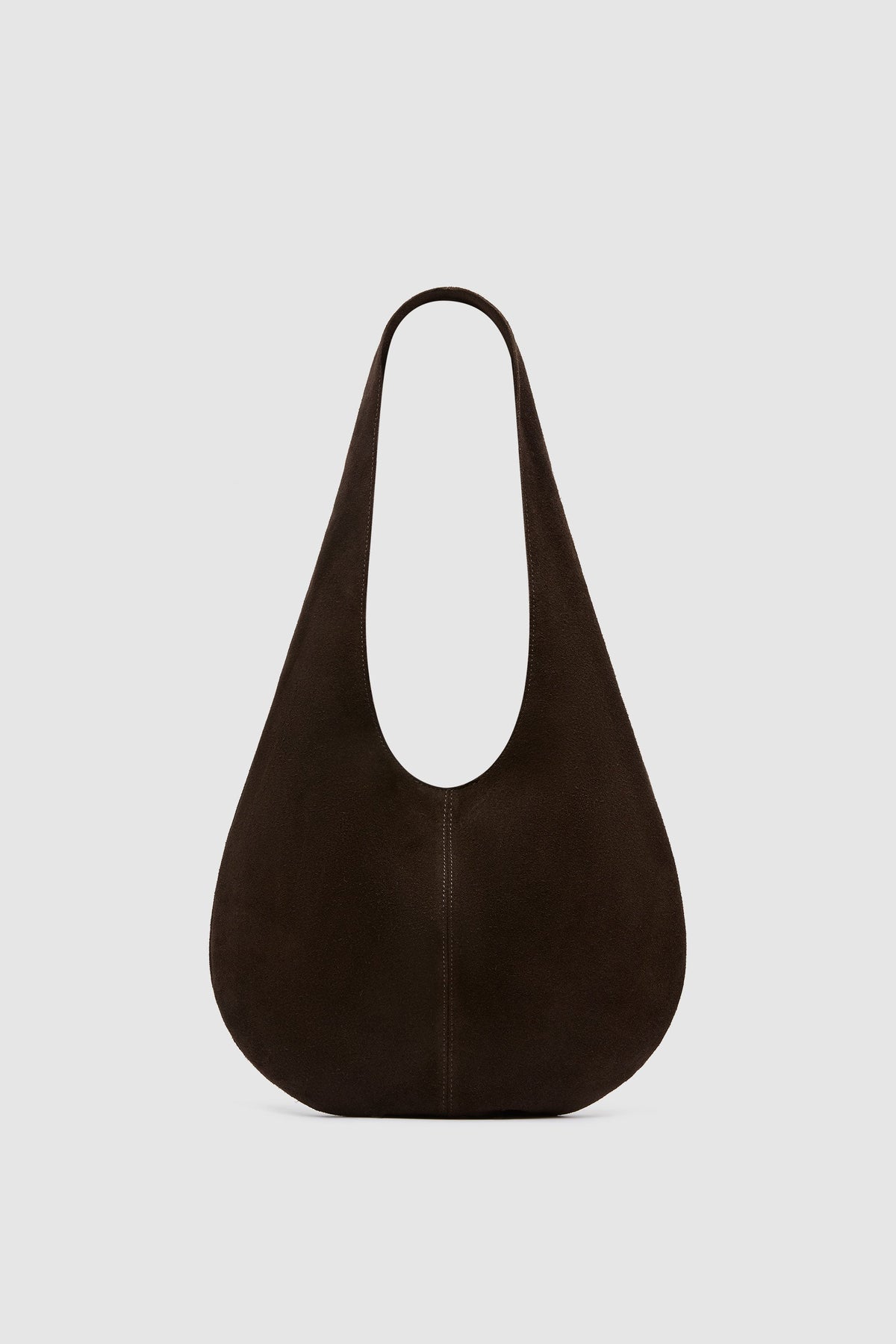 Soft Oval Shoulder Bag - Coffee Suede - Ghost