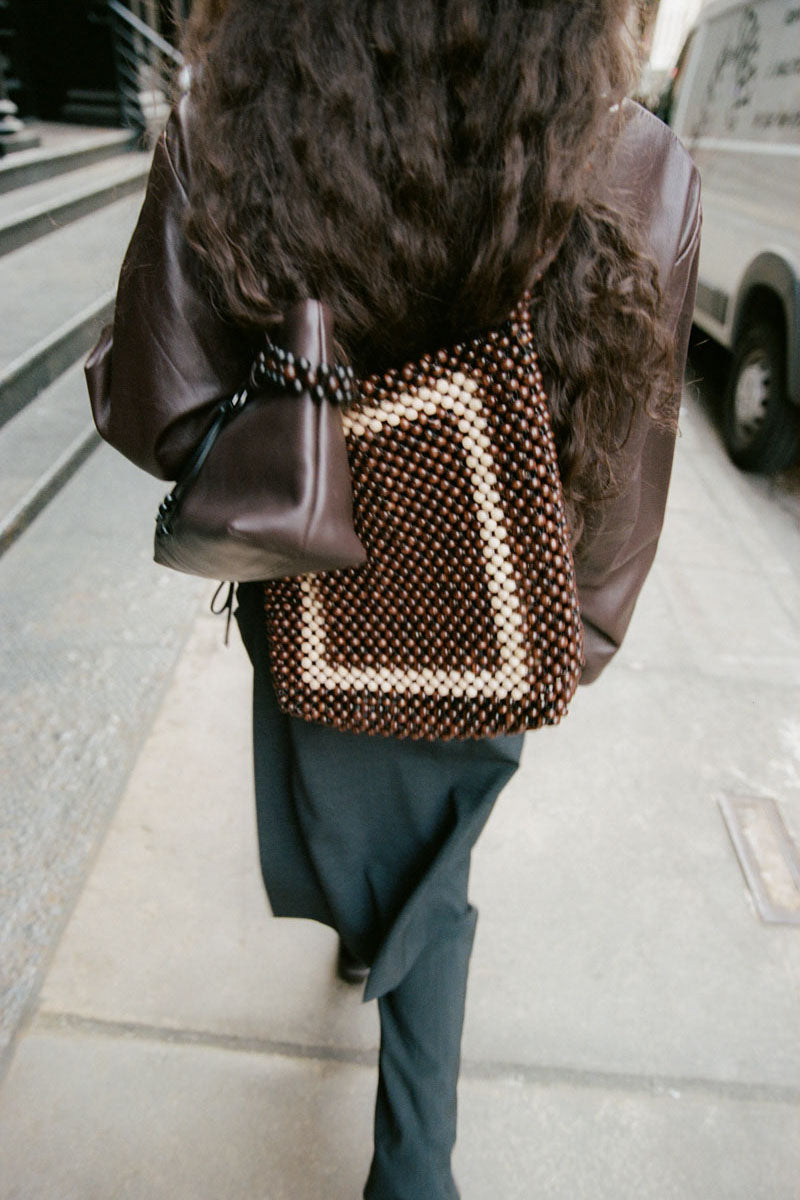 Taxi Bag - Coffee/Ecru