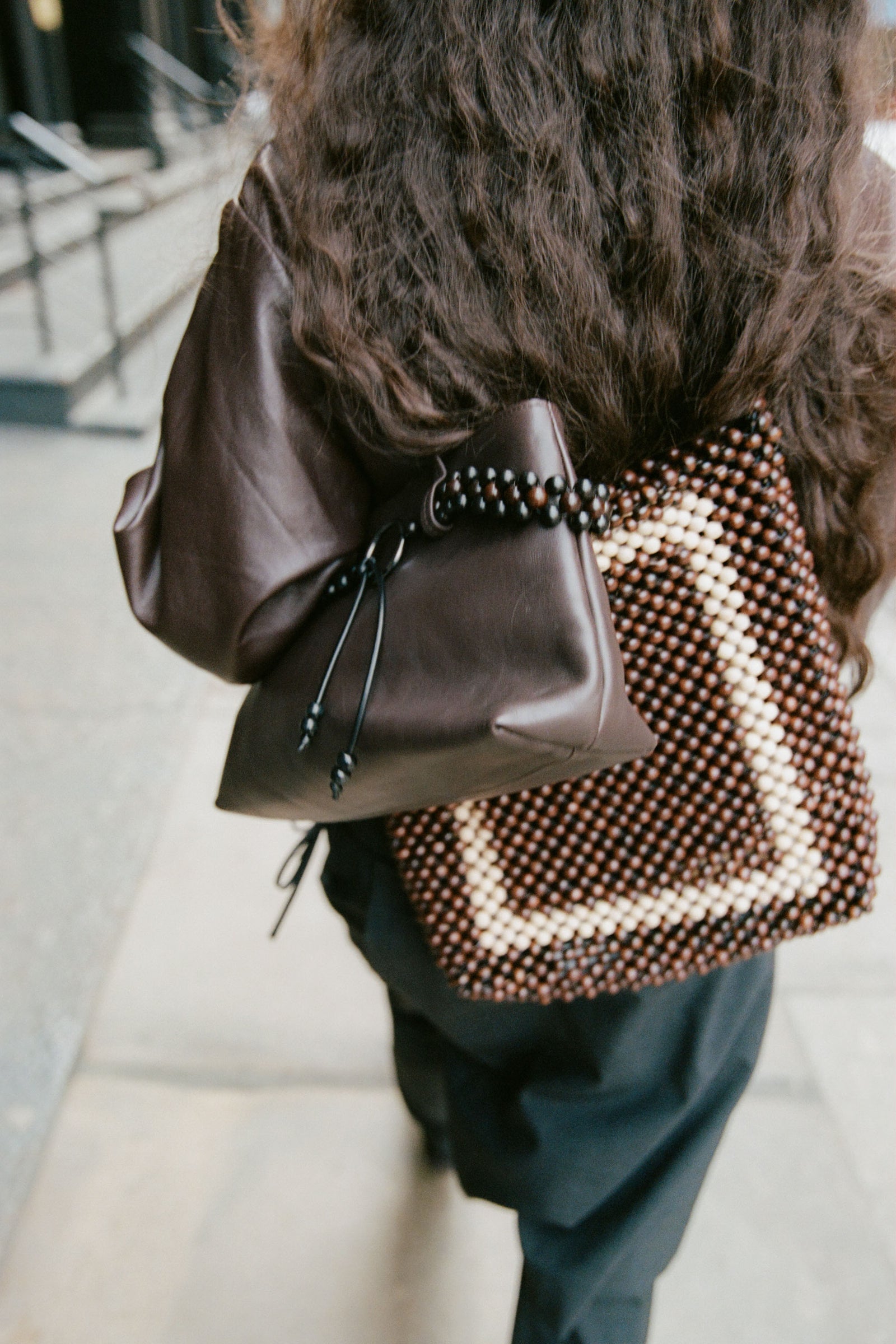 Taxi Bag - Coffee/Ecru