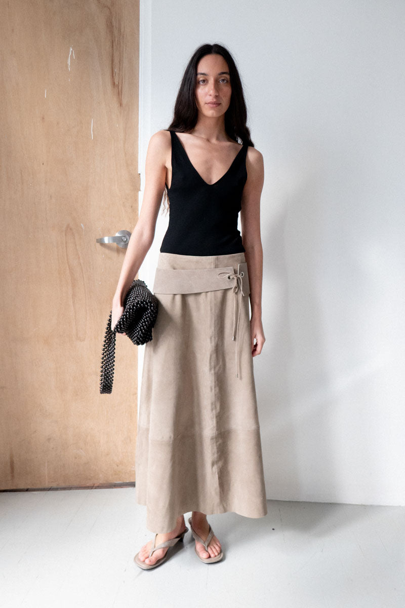 Suede Circle Skirt - Earth